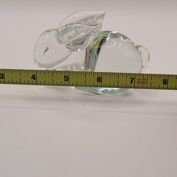 Vintage MCM Art Glass Bunny Rabbit Paperweight Figurine 3.25” X 2.5” - Picture 8 of 9